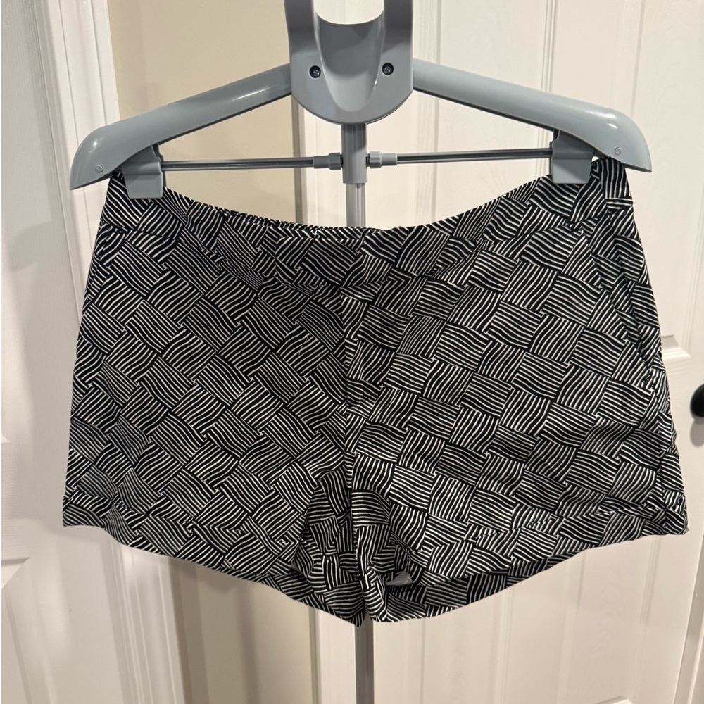 Navy and White Women's Patterned Shorts